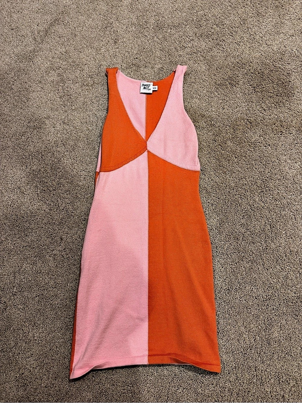 Princess Polly Sienna Mini Dress Color Block Pink & Orange Small/Medium